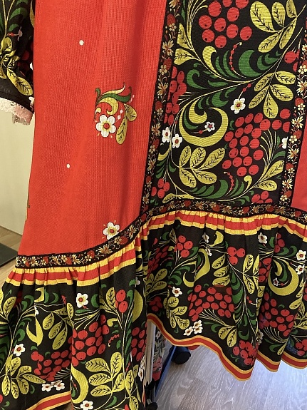 Платье из Рогожки "Красная рябина"