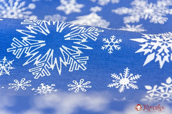 Ткань для столового белья с пропиткой "Снегопад" цв.синий, ш.1.45м, хлопок-100%, 167гр/м.кв 