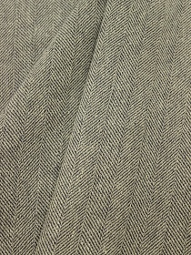 Лен костюмный с эффектом мятости "Елочка" цв.бежевый/чернильный, ш.1.4м, лен-100%, 360гр/м.кв