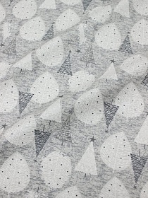 Мерный лоскут(ткань в отрезах) - Теплый хлопок "Зимний лес", ВИД2, ш.1.50м, хлопок-100%,150гр/м.кв