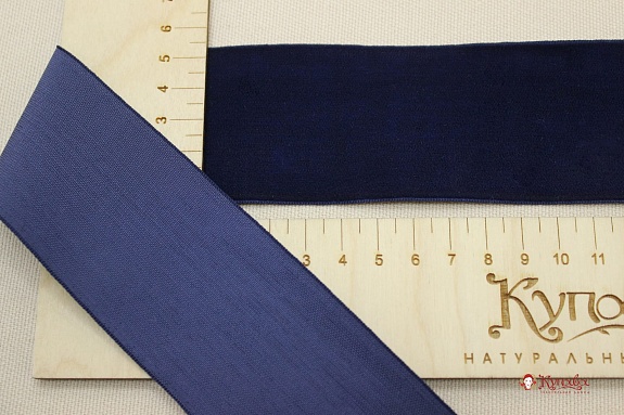 Лента бархатная цв.Чернильно-синий, ш.50мм, полиэстер-100%