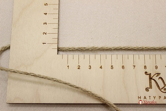 Шнур джутовый плетеный, 3мм, джут-100% 