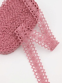 Кружево цв.дымчатая роза, ш.19мм, хлопок-90%, п/э-10%, 10м