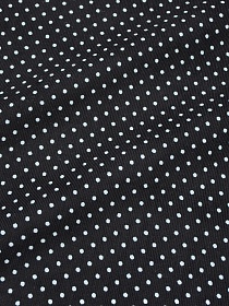 Микровельвет "Белый горох (3мм) на черном", ш.1.5м, хлопок-100%, 130гр/м.кв