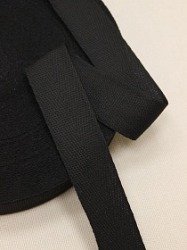 Лента киперная цв.черный, ш.26мм, хлопок-100%