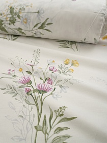 Сатин "Лето в букете - крупные цветы" цв.белый, (комп), ш.2.35м, хлопок-100%, 110гр/м.кв