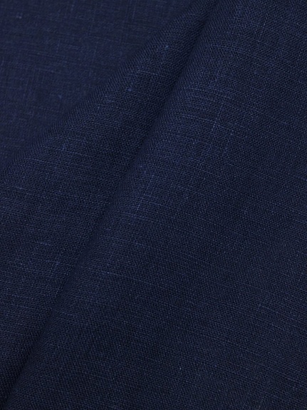 Лен костюмный с эффектом мятости цв.Чернильно-синий, ш.1.45м, лен-100%, 190гр/м.кв