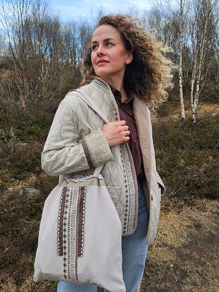 Телогрейка из полульна "Лиственный орнамент" и "Сахара - орнамент"