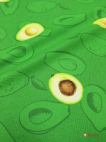 Поплин "Авокадо на ярко-зеленом", ш.2.2м, хлопок-100%, 110гр/м.кв