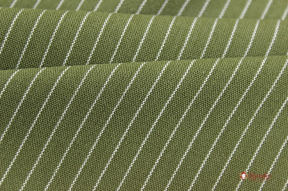 Пестрядь "Средняя полоска на т.болотно-зеленом", ш.1.4м, хлопок-95%, п/э-5%, 160гр/м.кв