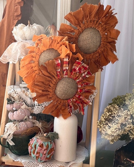 Подсолнухи декоративные из бязи*