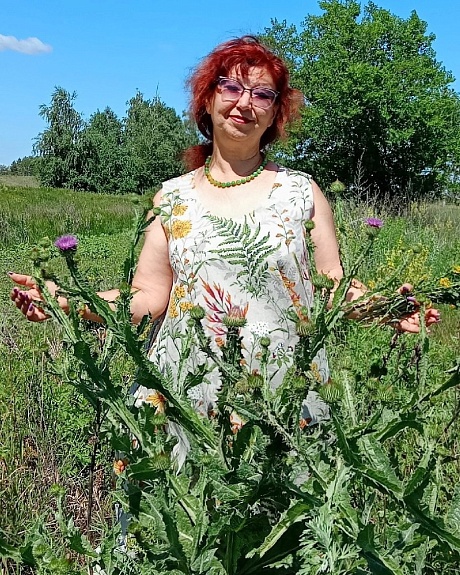 Платье из полульна "Цветущий луг"