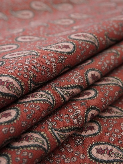 Хлопколен "Наиля" цв.терракотово-коричневый, ш.1.5м, лен-20%, хлопок-80%, 170гр/м.кв