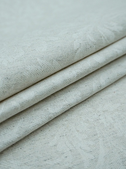 Полульняной жаккард "Перепев" цв.св.бежево-серый, ш.1.6м, лен-50%, хлопок-50%, 210гр/м.кв