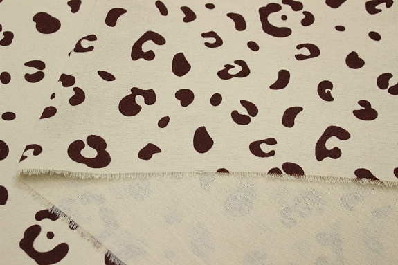 Теплый хлопок "Леопардовый принт" цв.палевый, ш.1.5м, хлопок-100%, 150гр/м.кв