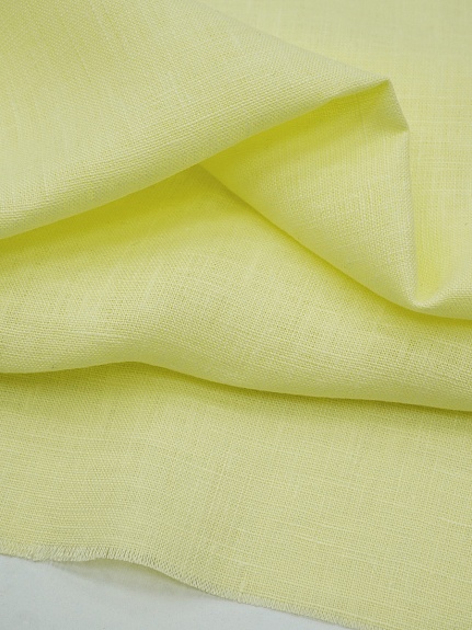 Лен костюмный с эффектом мятости цв.Светло-лимонный, ш.1.45м, лен-100%, 190гр/м.кв
