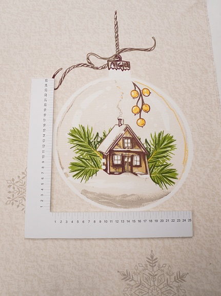 Рогожка "Время сказки" цв.бежевый, ш.1.5м, хлопок-100%, 150гр/м.кв, раппорт 64см