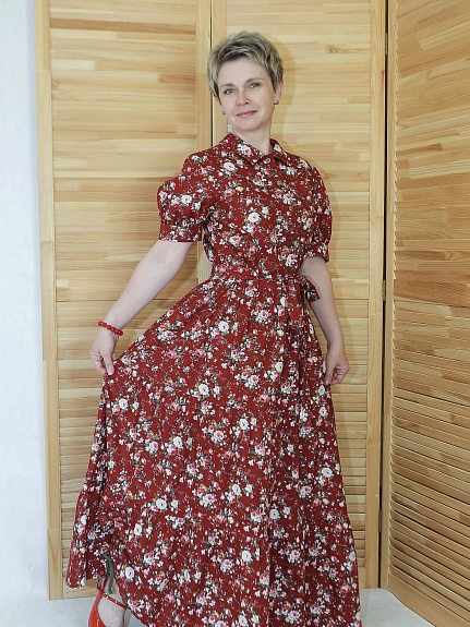 Платье из Импортного хлопка "Большие пионы"