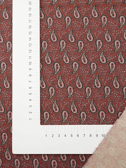 Хлопколен "Наиля" цв.терракотово-коричневый, ш.1.5м, лен-20%, хлопок-80%, 170гр/м.кв