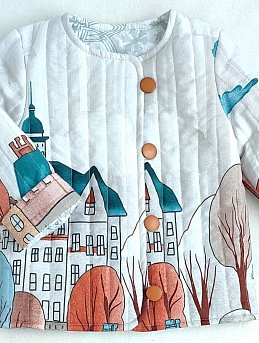 Стеганый жакет для малыша и платье из Сатина 