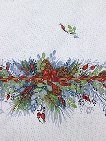 Мерный лоскут (ткань в отрезах)  Рогожка "Новогодняя атмосфера", ш.1.5м, хлопок-100%, 165гр/м.кв