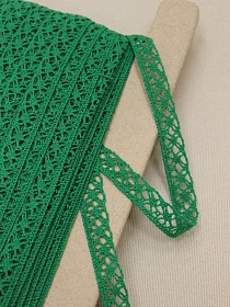 Кружево цв.изумрудно-зеленый-2, ш.13мм, хлопок-90%, п/э-10%
