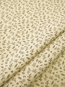 Теплый хлопок "Мелкая ботаника" цв.телесно-желтый, ш.1.5м, хлопок-100%, 160гр/м.кв