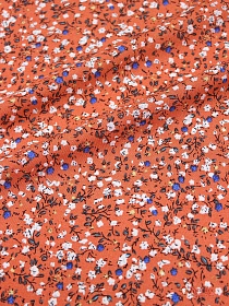 Штапель "Летний ветерок" цв.кораллово-терракотовый,  ш.1.45м, вискоза-100%, 100гр/м.кв