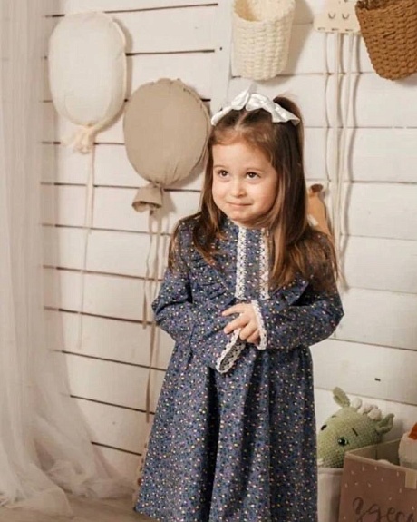 Детское платье из штапеля Кукольная нежность (выкройка платья - D-0015)