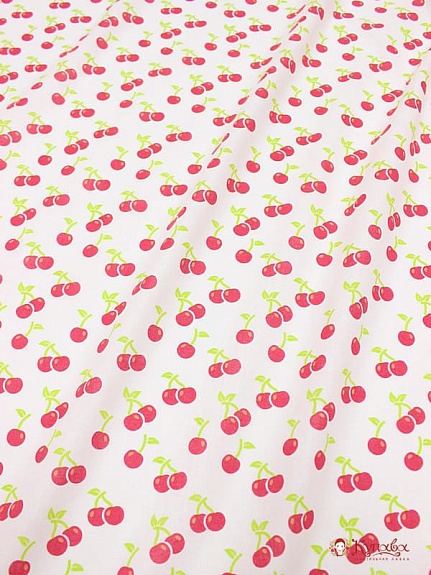 Перкаль "Вишенки", ш.1.5м, хлопок-100%, 105гр/м.кв