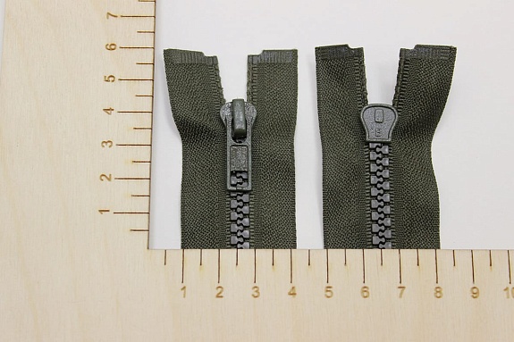 Молния тракторная №5 цв.темно-зеленый хаки-2,   45см