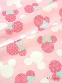 Перкаль "Минни", цв.розовый, ш.1.5м, хлопок-100%, 105гр/м.кв