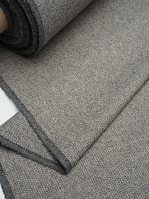 Шерсть пальтово-костюмная Твид "Мелкая елочка" цв.серый/бежевый, ш.1.5м, шерсть-40%, п/э-60%