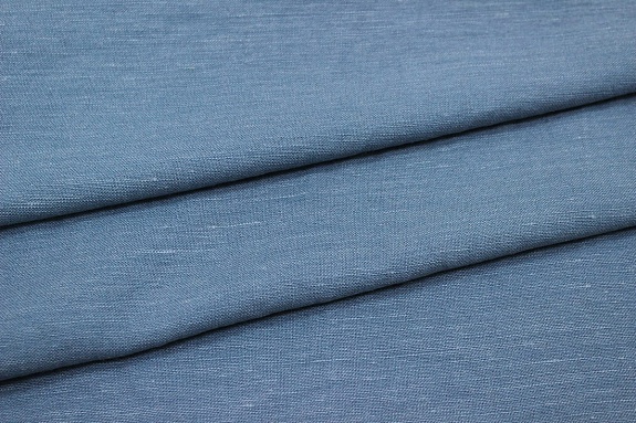 Лен с вискозой с эффектом мятости цв.Винтажный лазурно-серый, СОРТ2, 1.44м, лен-53%,виск-47%