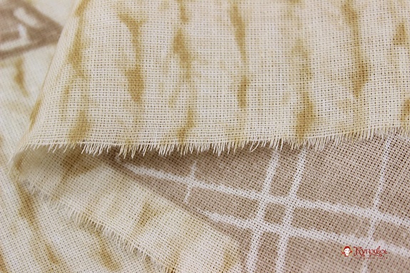 Бязь "Бежевые звезды на вязаном фоне",ш.1.5м, хлопок-100%, 125гр/м.кв