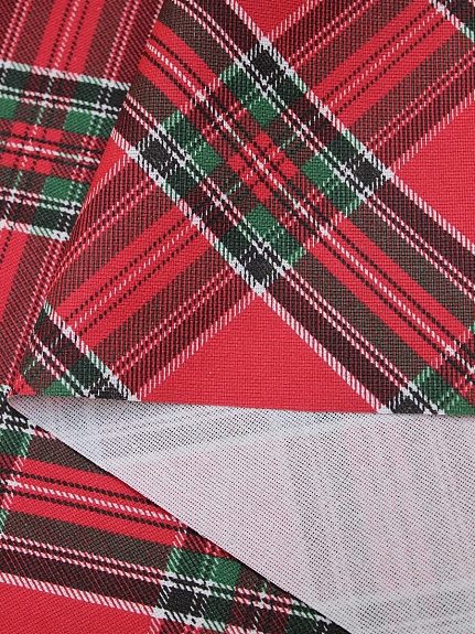 Рогожка "Шотландская клетка" цв.красный, ш.1.5м, хлопок-100%, 170гр/м.кв