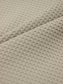 Вафельное премиум-полотно "Italy" цв.Бежево-молочный, ш.1.5м, хлопок-100%, 240гр/м.кв