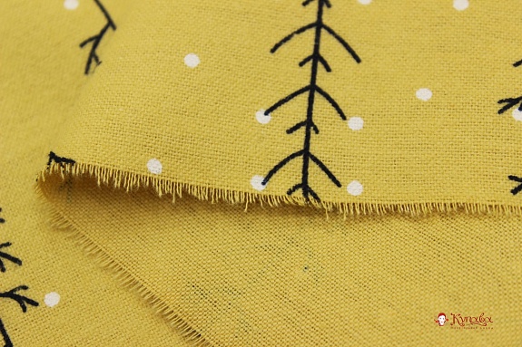 Теплый хлопок "Зимнее очарование" цв.бледная горчица, ш.1.50м, хлопок-100%, 160гр/м.кв