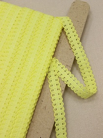 Кружево цв.светлый лимон, ш.13мм, хлопок-91%, п/э-9%