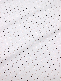 Футер 2-х нит. начес "Россыпь гороха (корич/бежевый) на молочном", ш.2.14м(1.07м*2),Карде, хл-100%