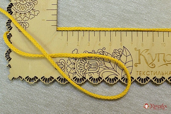 Шнур цв.желтый, D-3мм, хлопок-100%