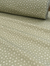 Хлопколен Цифр.печать "Абелия" цв.эвкалипт, СОРТ2, ш.1.45м, лен-10%, хл-85%, п/э-5%, 130гр/м.кв