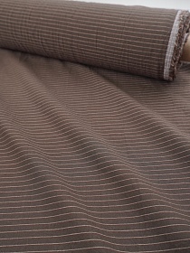 Вареный (стираный) хлопок "Двойная полоска" цв.темно-кофейный, ш.2.5м, хл-100%,115гр/м.кв