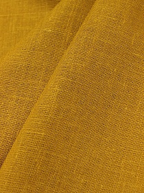 Лен костюмный с умягчением цв.Темная горчица, ш.1.5м, лен-100%, 190гр/м.кв