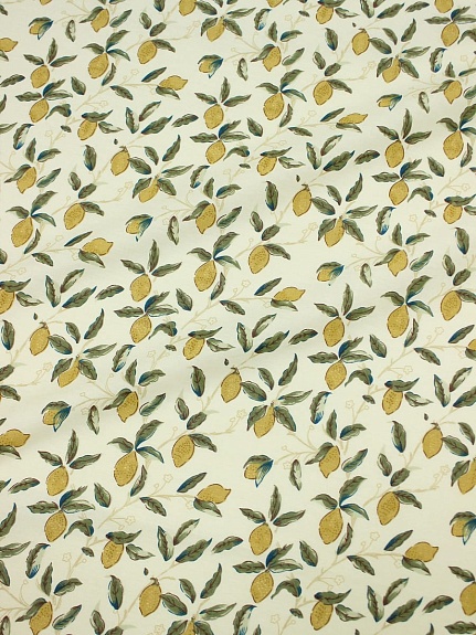 Сатин "Лимоны на веточках", ш.2.35м, хлопок-100%, 110гр/м.кв