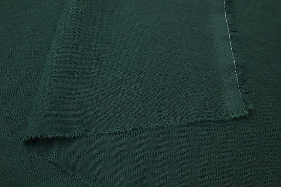 Полулен костюмный с эффектом мятости цв.Темно-можжевеловый, СОРТ2, ш.1.52м, хлопок-70%, лен-30%