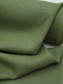 Лен костюмный с умягчением цв.Болотно-зеленый, ш.1.5м, лен-100%, 190гр/м.кв