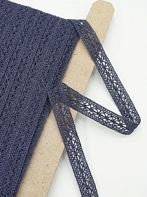 Кружево цв.темно-синий флер, ш.15мм, хлопок-90%, п/э-10%