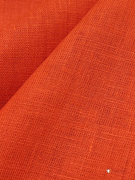 Лен костюмный с эффектом мятости цв.Насыщенный оранжевый, ш.1.45м, лен-100%, 190гр/м.кв