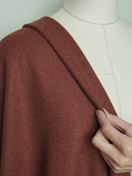 Шерсть пальтово-костюмная Твид цв.Темная терракота, ш.1.5м, шерсть-50%, п/э-50%, 380гр/м.кв